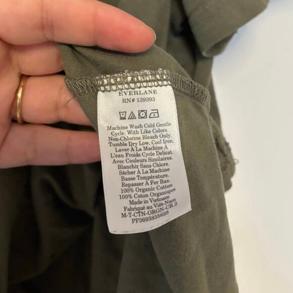 Everlane Crewneck Short Sleeve T-Shirt Olive Green Size Large - Picture 3 of 4